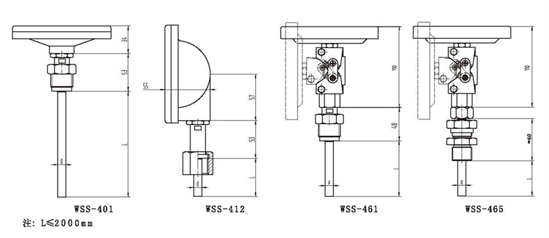 WSS工業雙金屬溫度計（通用型螺紋式）_http://www.radeberger.com.cn_雙金屬溫度計_第3張