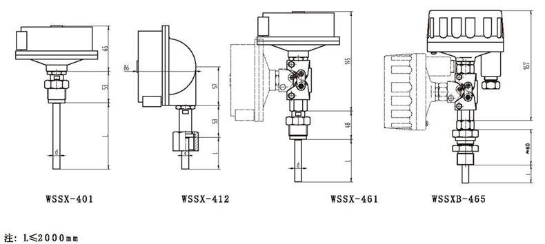 WSSX工業雙金屬溫度計（電接點型螺紋式）_http://www.radeberger.com.cn_雙金屬溫度計_第3張